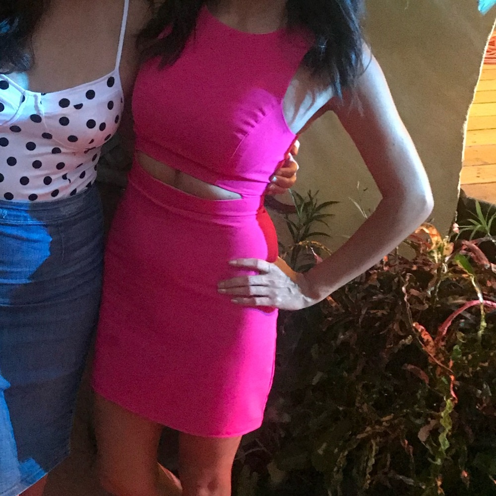 Hot pink NBD x Naven twins mini dress